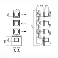 Bossini Cube Смеситель термостатический, встраиваемый, с девиатором, цвет: chrome Z032205.030