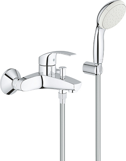 Grohe Eurosmart New Смеситель для ванны, накладной, с ручным душем, цвет: хром 3330220A