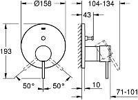 Grohe Atrio New Смеситель для душа, встраиваемый, цвет: хром 24066003