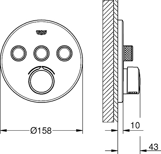 Grohe Grohtherm SmartControl Термостат на 3 потребителя, цвет: хром 29146000