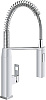 Grohe Eurocube Смеситель для кухни, с гибким и выдвижным изливом, цвет: хром 31395000