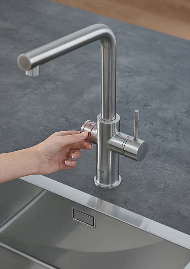 Grohe Red II Duo Смеситель для кухни, с водонагревателем, цвет: суперсталь 30325DC1