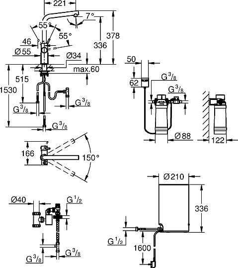 Grohe Red II Duo Смеситель для кухни, с водонагревателем, цвет: хром 30327001