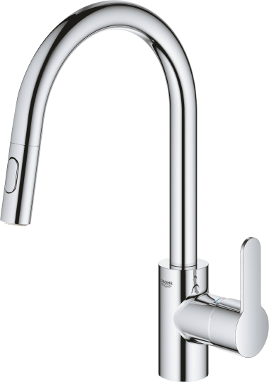 Grohe Eurostyle Cosmopolitan Смеситель для кухни, с выдвижным изливом, цвет: хром 31482003