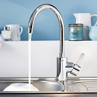 Grohe Eurostyle Cosmopolitan Смеситель для кухни, с выдвижным изливом, цвет: хром 31482003