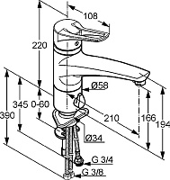 Kludi MX Смеситель для кухни рычажный, высота излива 16,6 см, цвет: хром 399060562