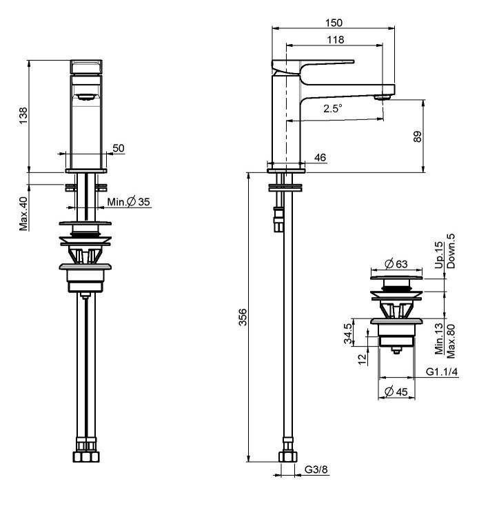Fima Carlo Frattini Next Смеситель для раковины, цвет: хром F3941NCR