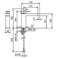 Fantini Mare Смеситель для раковины, 1 отв., излив 14 cм, цвет хром 51 02 V004WF