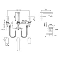 Fantini Mare Смеситель для раковины, 3 отв., излив 14 cм, цвет хром 51 02 6304