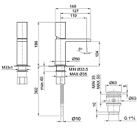 Fantini Milano Смеситель для раковины, 1 отв., излив 11 cм, цвет Matt Gun Metal PVD 31 P5 3004F