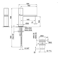 Fantini Milano Смеситель для раковины, 1 отв., излив 14,5 cм, цвет Matt Gun Metal PVD 31 P5 3003F
