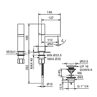 Fantini Milano Смеситель для раковины, 1 отв., цвет матовая натуральная сталь 31 93 3004F
