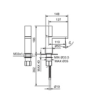 Fantini Milano Смеситель для раковины, 1 отв., цвет матовая натуральная сталь 31 93 3004WF