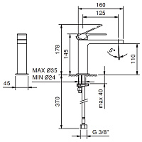 Fantini Mint Смеситель для раковины, 1 отв., излив 12,5 cм, цвет хром 34 02 F004WF