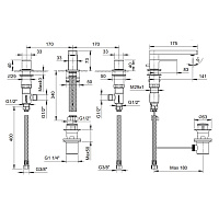 Fantini Mint Смеситель для раковины, 3 отв., с донным клапаном, излив 14 cм, цвет хром 34 02 F304