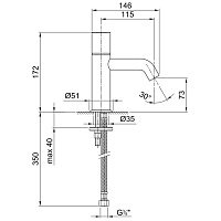 Fantini Nostromo Смеситель для раковины, 1 отв., излив 11,5 cм, цвет нерж. сталь 50 93 E904WF