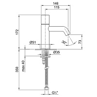 Fantini Nostromo Смеситель для раковины, 1 отв., излив 11,5 cм, цвет хром 50 02 E904WF
