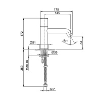 Fantini Nostromo Смеситель для раковины, 1 отв., излив 14,5 cм, цвет нерж. сталь 50 93 E903WF