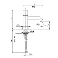 Fantini Nostromo Смеситель для раковины, 1 отв., излив 14,5 cм, цвет хром 50 02 E903WF