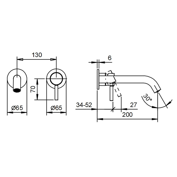 Fantini Nostromo Смеситель для раковины, встраиваемый, на 2 отв, излив 20 cм, цвет хром 50 02 E811B
