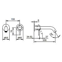 Fantini Nostromo Смеситель для раковины, встраиваемый, на 2 отв, излив 20 cм, цвет хром 50 02 E811B