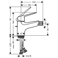 Hansgrohe Novus Loop Смеситель для биде однорычажный 70, с донным клапаном, цвет: хром 71233000