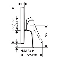 Hansgrohe Metropol Смеситель для душа встраиваемый, внешняя часть, цвет: матовый черный 32565670