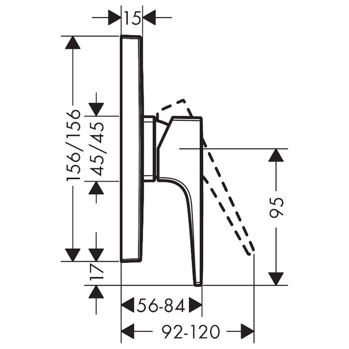 Hansgrohe Metropol Смеситель для душа встраиваемый, внешняя часть, цвет: шлифованная бронза 32565140