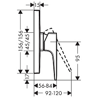 Hansgrohe Metropol Смеситель для душа встраиваемый, внешняя часть, цвет: шлифованная бронза 32565140
