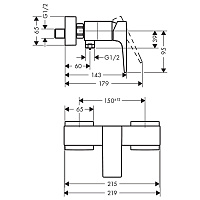 Hansgrohe Metropol Смеситель для душа BM, цвет: полированное золото 32560990