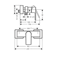Hansgrohe Vernis Shape Смеситель для душа 2 режима расхода воды, цвет: хром 71656000