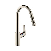 Hansgrohe Focus M41 Смеситель для кухонной мойки однорыч. 240, с выдв. изл. цвет: нержавеющая сталь 73880800