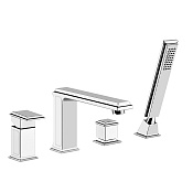 Gessi Eleganza Смеситель на борт ванны на 4 отверстия, с перекл., с ручн. душем, цвет: chrome 46037#031