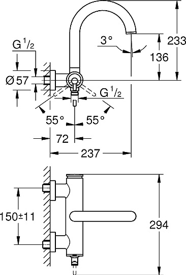 Grohe Atrio New Смеситель для ванны, накладной, цвет: хром 32652003