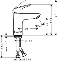 Hansgrohe Logis Смеситель для раковины однорычажный, с донным клапаном, цвет: хром 71107000