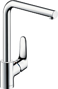 Hansgrohe Focus M42 Смеситель для кухонной мойки 280 с поворотным L-образным изливом, цвет: хром 31817000