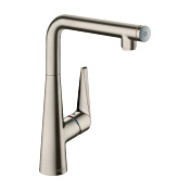 Hansgrohe Talis S Смеситель для кухонной мойки однорычажный 300 1jet, цвет: нержавеющая сталь 72820800