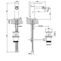 Gessi Rettangolo Смеситель для биде, однорычажный, с донным клапаном, цвет: chrome 20007#031