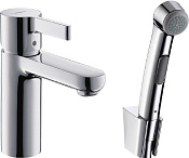 Hansgrohe Metris S Смеситель для раковины однорычажный с гигиеническим душем, цвет: хром 31160000