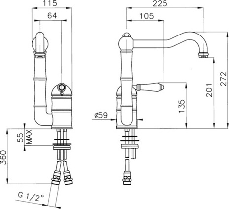 Nicolazzi Traditional Cucina Смеситель для кухонной мойки 3407CR75