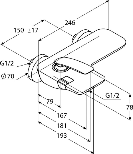 Kludi Balance Смеситель для ванны и душа DN 15 настенный, цвет: белый/хром 524459175