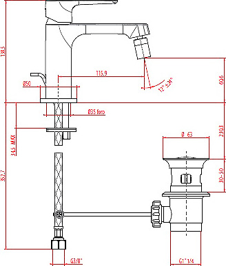 Gattoni H2Omix3000 Смеситель для биде, цвет: хром 3051/30C0cr