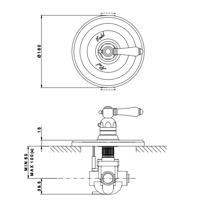 Nicolazzi Внешняя часть термостатического смесителя, цвет хром 4914CR78