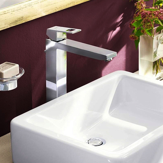 Grohe Eurocube Смеситель для раковины, без д/к, высота излива 24,7 см, цвет: хром 23406000