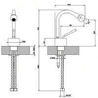Gessi Goccia Смеситель для биде, однорычажный, без донного клапана, цвет: chrome 33607#031