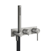 Gessi 316 Bath-Shower Смеситель для ванны встраиваемый, 2 потребителя, лейка, цвет: steel brushed 54038#239