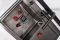 Omoikiri Nagano-GM + Pure Drop Lite Смеситель для кухни + фильтр, цвет: вороненая сталь 4179.8028