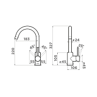 Omoikiri Shinagawa-DC Смеситель для кухни, цвет: темный шоколад 4994105