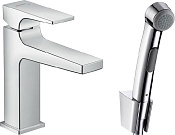 Hansgrohe Metropol Смеситель для раковины однорычажный с гигиеническим душем, цвет: хром 32522000