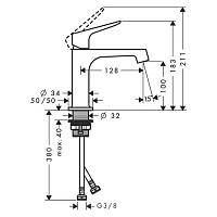 Axor Citterio M Смеситель для раковины однорычажный на 1 отв. без донного клап., цвет: хром 34017000